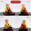Solar Little Monk Creative Car Ornaments Dashboard Decoration Toys Chinese Style Buddhism Lucky Ornament Interior Accessories