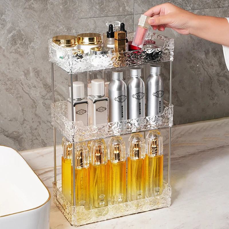 Acrylic Storage Organizer Shelf Of Bathroom Home Kitchen Makeup Skincare Shampoo Lipstick Tabletop Holder Cosmetic Desk Rack