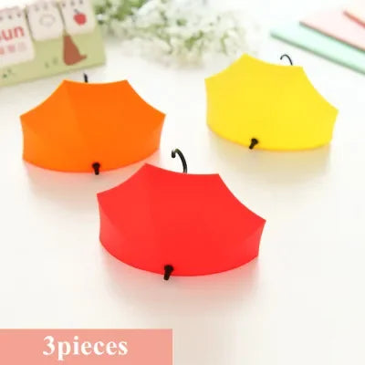 Umbrella Shape Adhesive Sticker Wall Hook Creative Hanger Cute Bag Key Holder Wedding Bathroom Kitchen Christmas Home Decoration