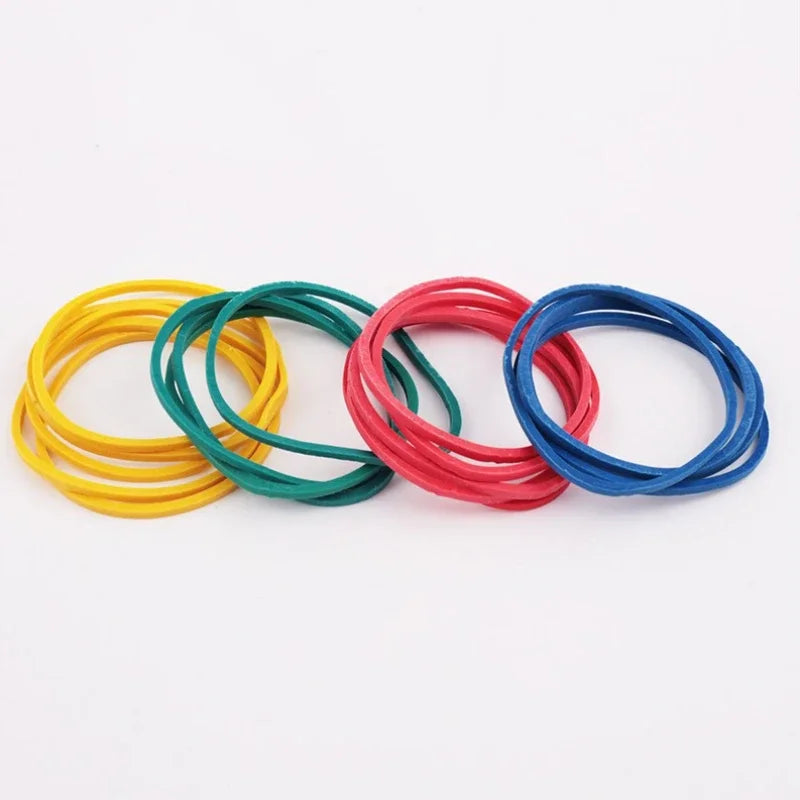 Colorized Elastic Rubber Band Paper Bills Money Hair Loop Home Office Supplies Ring Bands