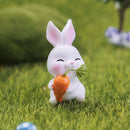 Cartoon Miniature Rabbit Figurine Mini Micro Landscape Miniature Resin Hare Easter DIY Accessories Carrot Bunny Statue