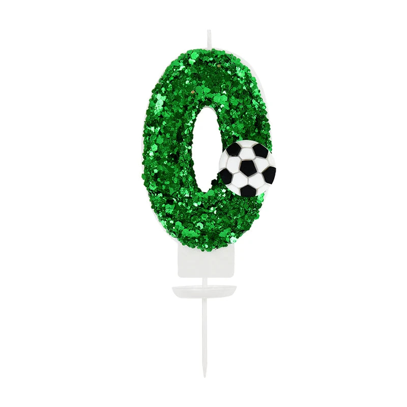 0-9 Numbers Football Cake Candle Kids Sports Theme Football Birthday Party Decoration Favors Cupcake Topper Cake Decor Supplies