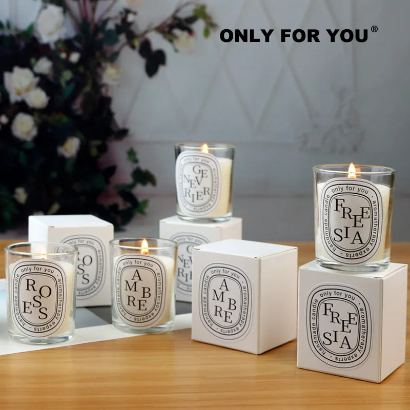 Clear scented candle companion gift return gift fragrance European style romantic candle lamp table incense handmade soy wax