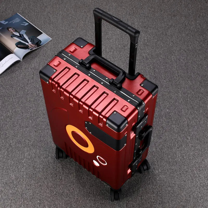 Large Capacity Suitcase Aluminum Frame Silent PC Luggage Travel Bag with Wheels Password Lock Trolley Case 22 24 28 Inch