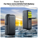 TELESIN Powerbank 10000mAh mit 20W PD Schnellladefunktion Tragbares Akku-Ladegerät für Gopro Hero 5 6 7 8 9 10 11 12 für Smartphone