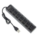 USB Hub 7-in-1 Adapter Multi Ports Use Power Adapter Extensor USB 2.0 PC Computer Accessories Switch USB for Pc Usb Port Laptop