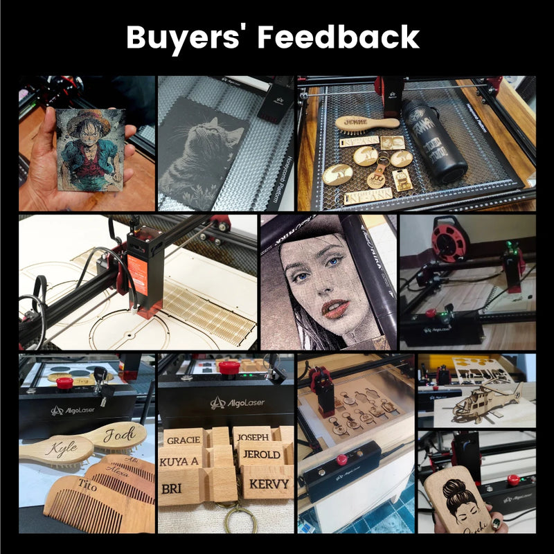 AlgoLaser Desktop Laser Engraver Y-axis Rotary Roller Engraving Cutting Cutter Machine Wood Metal Acrylic Woodworking 390x410mm