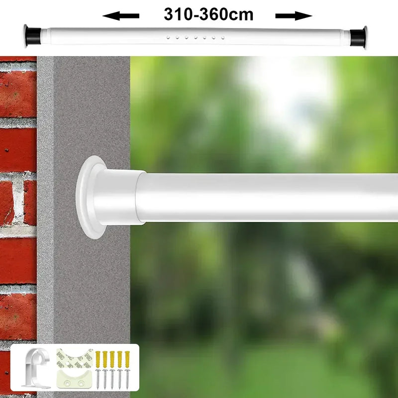 Curtain Rods Adjustable Drapery Rods Shower Curtain Rods No Drilling Non-Slip Telescopic Rod 70-360cm Optional