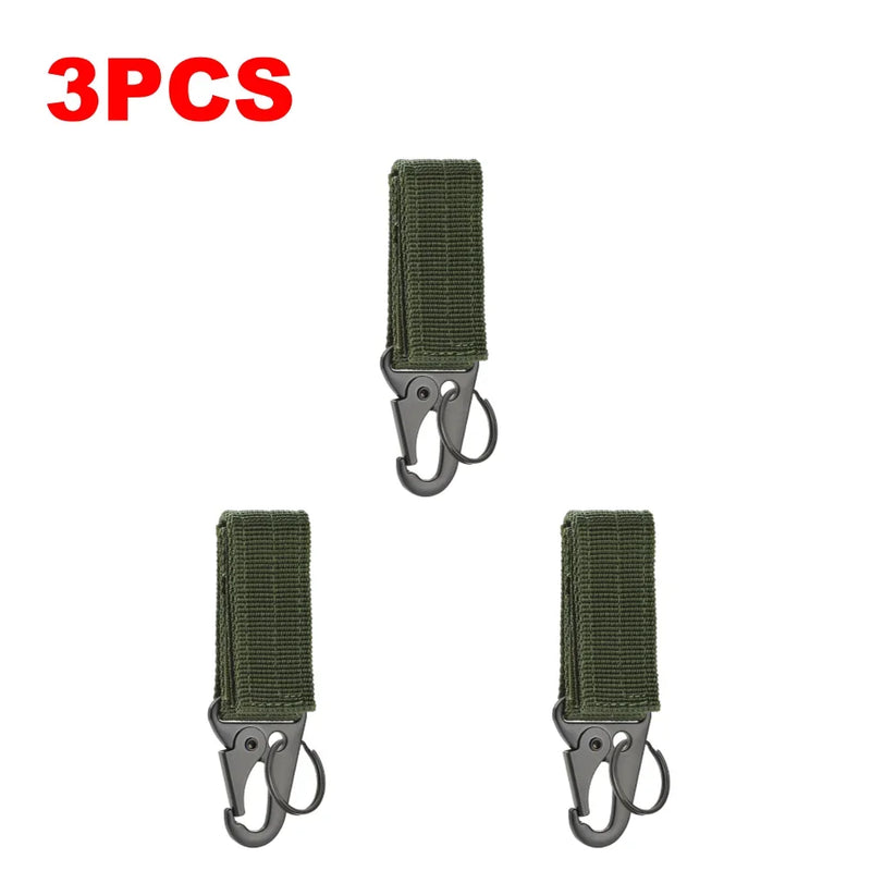 1-4PCS Tactical Hanging Buckles Nylon Webbing Carabiners Belt Triangle Keychain For Outdoor Climbing Camping Tools Accessories