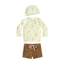 2025 Kids Boy Swimsuits Summer Sun Protection Vacation Beach Pants Long sleeve Tops with Hat Children Surfing Swim Suit 1-7T