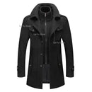 Men's autumn and winter business woolen coat fashion double collar cold jacket thick coat windproof