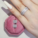 2026 New Arrivals Luxury 2pcs Silver Color Cz Dubai Jewelry Set Ring and Earring for Women Wedding Party Lady Gift Jewelry J5968