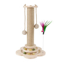 The Cedar Column | Natural Sisal Cat Scratching Post with Play Track