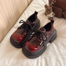 The Crimson Contour | Italian-Inspired Patent Leather Loafers with Architectural Sole