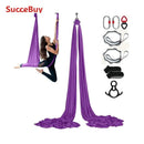 SucceBuy 8.7/11 Yards Aerial Yoga Hammock &Swing Yoga Starter Kit Aerial Silk Fabric Yoga Strap Accessory for All Levels Fitness