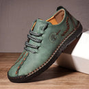 Men Leather Shoes Flat Lace Up Casual Shoes Business Social Loafers Moccasin Summer Walking Breathable Casuals for Men Plus Size