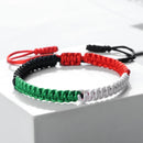 Palestine Flag String Bracelet Red Black White Green Rope Braided Bangle Christmas Gift UAE Kuwait Natural Stone Beads Bracelets
