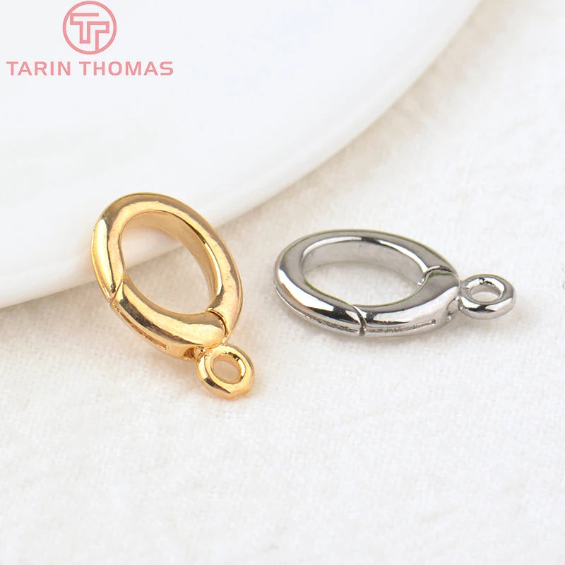 (3310) 15.6x9.6MM Hole 2MM 24K Gold Color Brass Lobster Clasps for Charms Pendants High Quality DIY Jewelry Making Findings