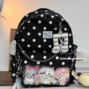 New Harajuku Sweet and Cute Ita Bag Dolls Bag for Girls Versatile Backpack Ins Style Large Capacity Polka Dot Backpack