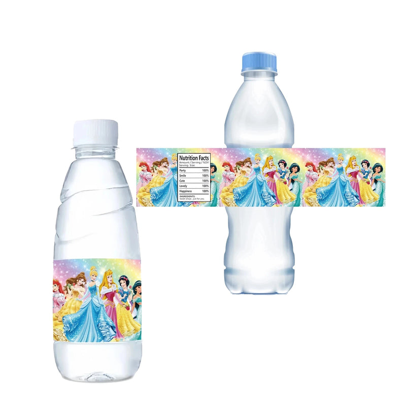 10/30Pc Water Bottle Labels for Disney Princess Birthday Party Decoration Princess Personalized Stickers Baby Shower Party Gifts