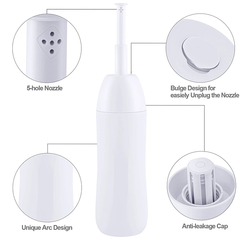 Portable Bidet - Travel Handheld Bidet Bottle with Retractable Spray Nozzle for Hygiene Cleansing Personal Care 400ml With Bag