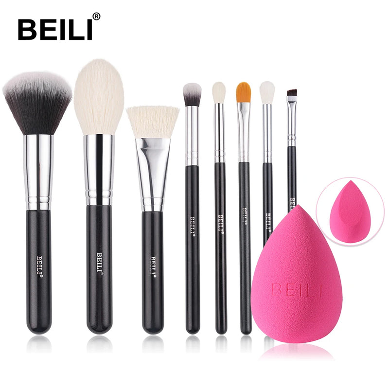 BEILI 8-10PCS Makeup Brushes Powder Foundation Highlight Concealer Eyeshadow Blending Make Up Brush Set pinceaux de maquillage