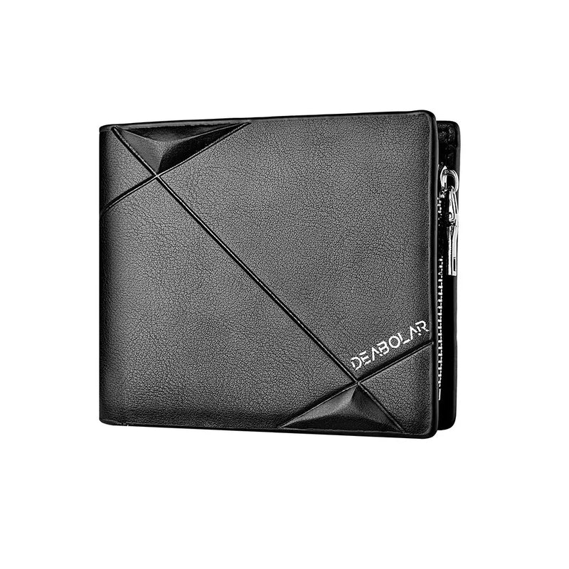 Men's Short Wallet High Quality Men's Credit Card Holder Business Casual Multi-Function Zipper Coin Pocket Coin Wallet