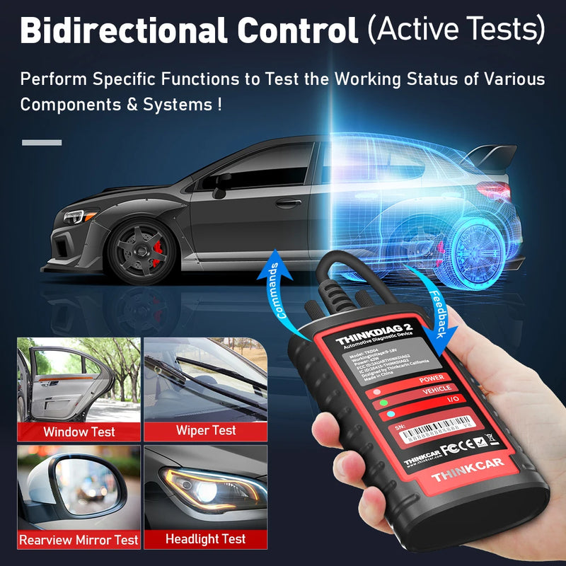 10PCS/lot ThinkDiag 2 All Car Brands CAN FD Protocol Full Software Free Update 16 Reset OBD2 Diagnostic Tool Active Test Scanner