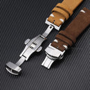 Vintage Suede Leather Watch Band for Omega for Seiko Quick Release Wristbelt Stitching Genuine Leather Bracelet 18mm 20mm 22mm