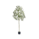 SucceBuy Artificial Olive Tree 4/5/6FT Tall Faux Plant Secure PE Material Anti-Tip Tilt Protection Low-Maintenance Tree for Home