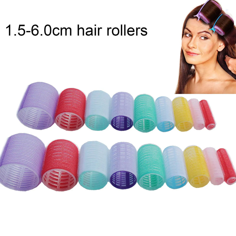 Self-Grip Hair Rollers Heatless Hair Curlers No Heat Hair Bangs Volume Self-adhesive Hook & Loop DIY Styling Tools