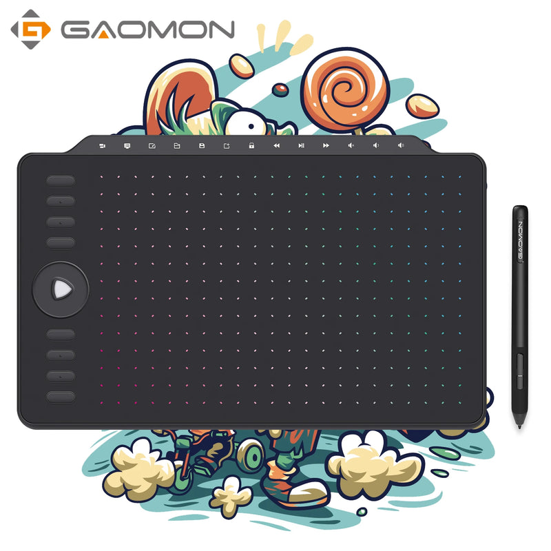 GAOMON M1220 12 Inch Drawing Graphic Tablet 8192 levels with 8 Express Keys & 13 Multimedia Keys Support Mac/Windows/Android OS