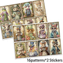 JAIIMAN 48pieces Ball Animal Thick Writable Postcard With Envelopes and Stickers,for Scrapbooking Supplies,Junk Journal,Crafts