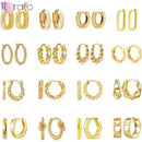 925 Sterling Silver Needle Metal Round Twist Hoop Earrings For Women Europe and America Personality Punk Rock Earrings Jewelry