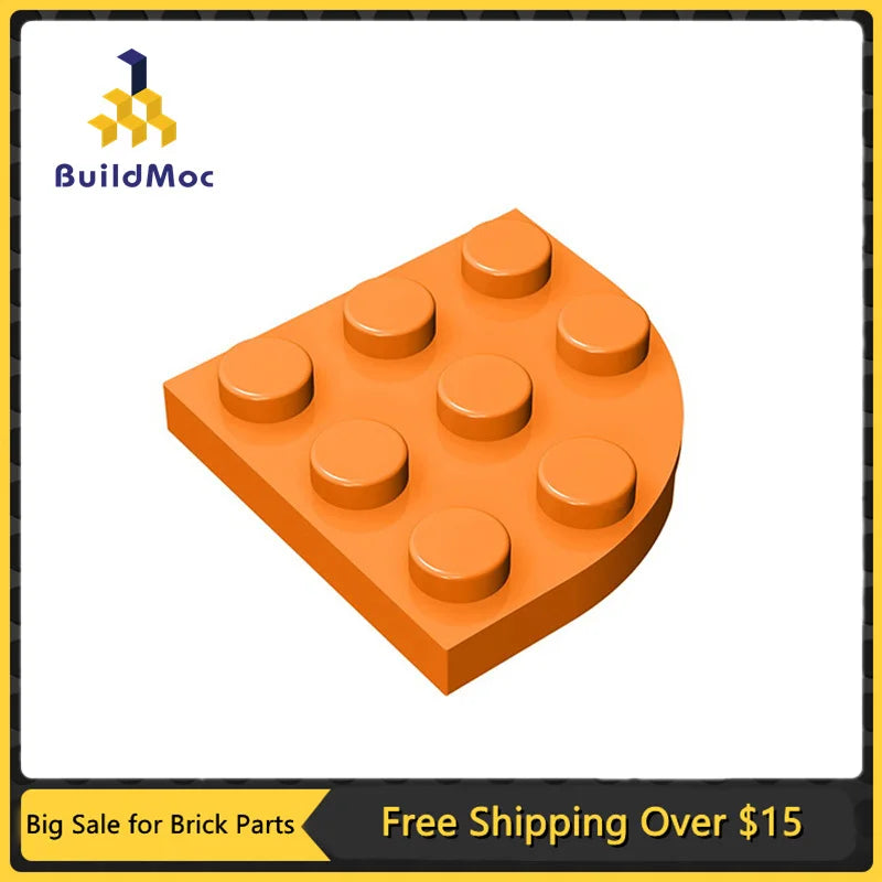 10pcs MOC 30357 Plate Round Corner 3 X 3 for Building Blocks Parts DIY Educational Tech Parts Toys