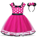 Minni Mouse Baby Girls Dress Fancy Birthday Party Cosplay Costume Polka Dot Cute Carnival Party Easter Costume for 1-5 Years