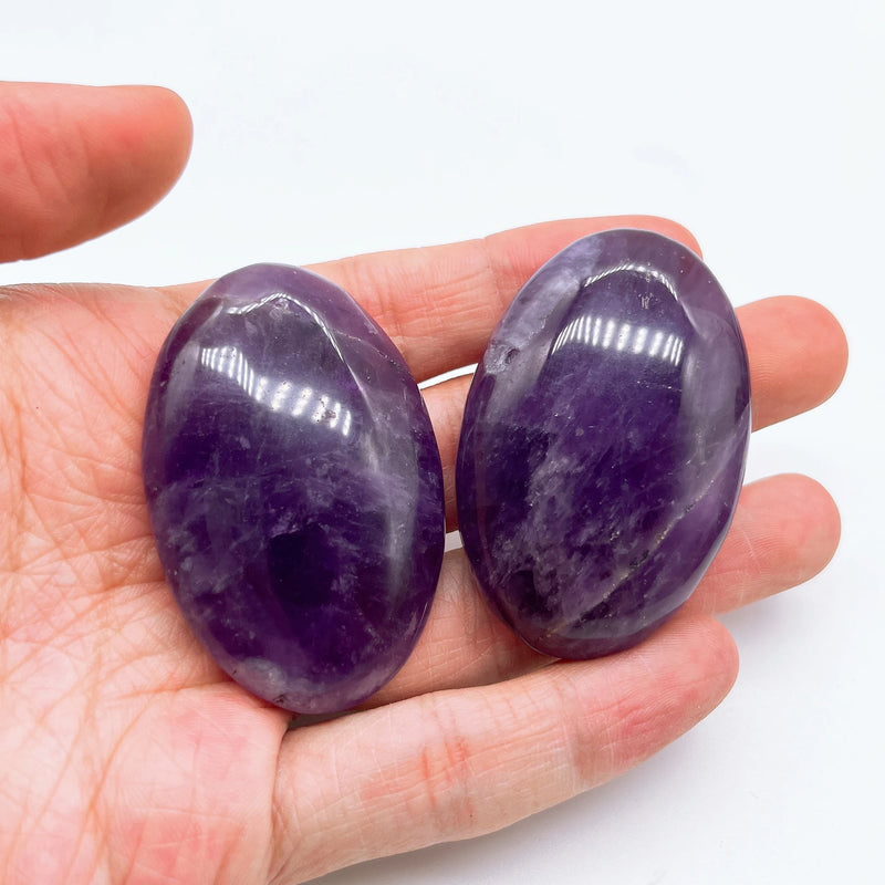 Natural Dream Amethyst Palm Crystal Stone High Quality Tumbled Stones Energy Reiki Quartz Hot Compress message tool Home Decor