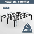 Single/Double/King Bed Frame - Bed 90x190 Cm / 135x190cm,151x190cm-42 Cm Height With Underbed Storage-Metal Platform Bed Frame