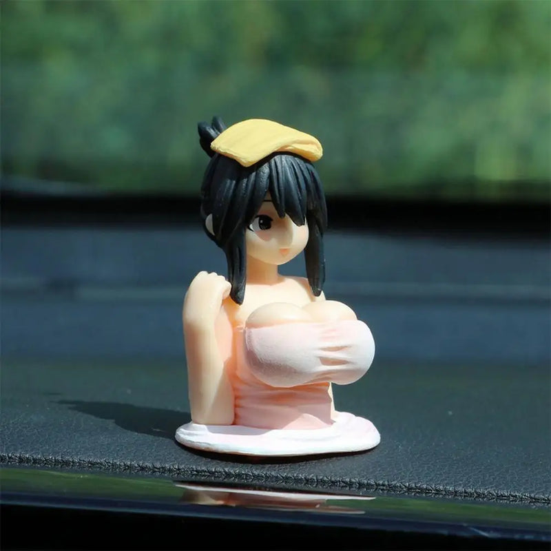 Cute Kanako Chest Shaking Ornaments Kanako Collection Model Doll Kawaii Anime Statue Sexy  Interior Car Dashboard Decorations