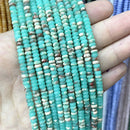 Natural Agates Tiger Eye Chalcedony Jades Stone Round Rondelle Spacer Beads For Jewelry Making Diy Bracelet Accessories 2X4mm