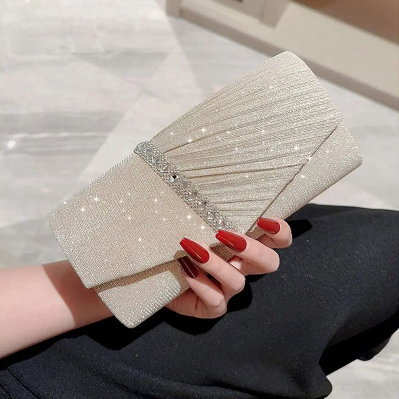 Fashion Ladies Luxury Sequins Clutches Evening Bags Glitter Banquet Handbags Women Chain Shoulder Bag Dinner Bag Wedding Party