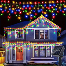 Solar Christmas Decoration Light String Outdoor waterproof Curtain Icicle Light Garden Eaves Decoration Fairy String Lights