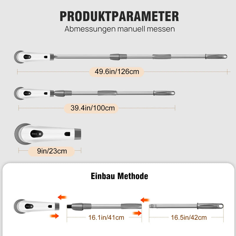 BRIEFNESS Cordless Electric Cleaning Brush 10-in-1 Multifunctional Spin Scrubber Kitchen Bathroom Cleaning Brush Rotary Cleaners
