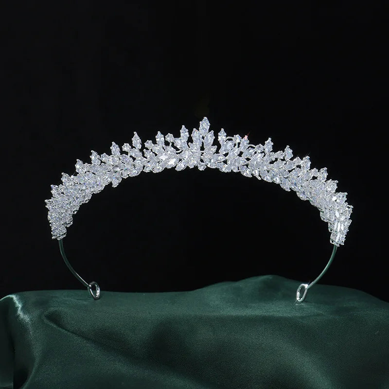 Princess Wedding Tiaras Crowns Bridal Headbands CZ Zirconia Bride Crown Headdress Birthday Party Prom Hair Jewelry Headpiece