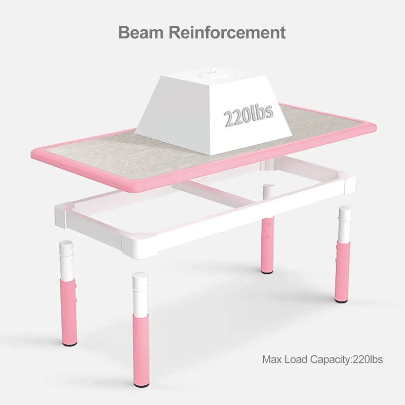 Toddler Multi Activity Table Set Kids Study Desk Kids Desk Chair Set Kids Table and 4 Chairs Set Height Adjustable