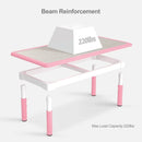 Kids Table and 4 Chairs Set, Height Adjustable Toddler Table and Chair Set, Graffiti Desktop, Non-Slip Legs, Children Multi-Acti