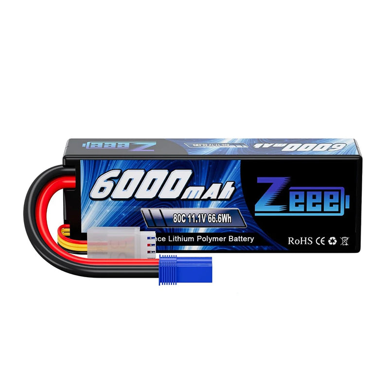 1/2pcs Zeee 3S Lipo Battery 11.1V 80C 6000mAh Hardcase with EC5 Plug for RC Cars RC Hobbies Buggy Trucks Boats for FPV Drones