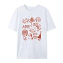 Summer Ocean Coastal Graphic Tees Trendy Retro Aesthetic La Dolce Vita T Shirt Cute Oyster Wine Shirt Beach Vacation Women Tops