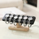1pc Wooden Base T-Shaped PU Leather / Velvet Bracelet Display Rack Bangle Watch Hairband Jewelry Storage Stand Holder Organizer