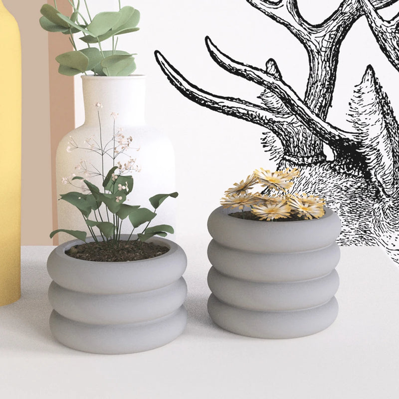 Concrete Flowerpot Silicone Mold European style Simple Plant Pot molds Cement gardening Tools making concrete pot mold